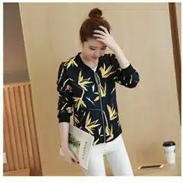 jaket bomber wanita  yenho 4 warna sablon fit to L 4