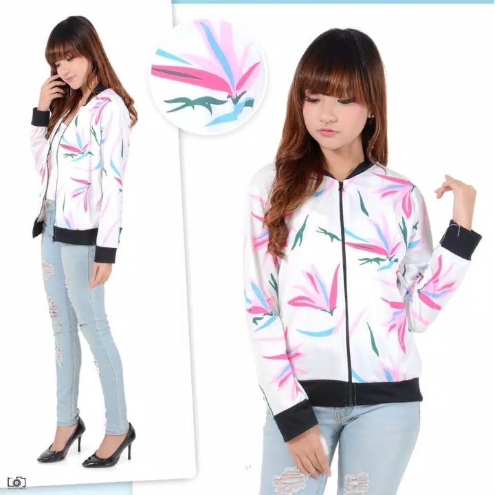 jaket bomber wanita  yenho 4 warna sablon fit to L 4