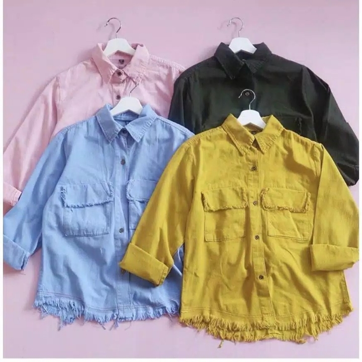 jaket jeans fringe loose rawis ORIGINAL