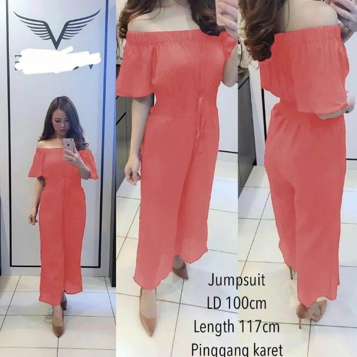 jumsuit KIVI Bhn twiscone fit L pinggang karet halus pundak karet besa 2