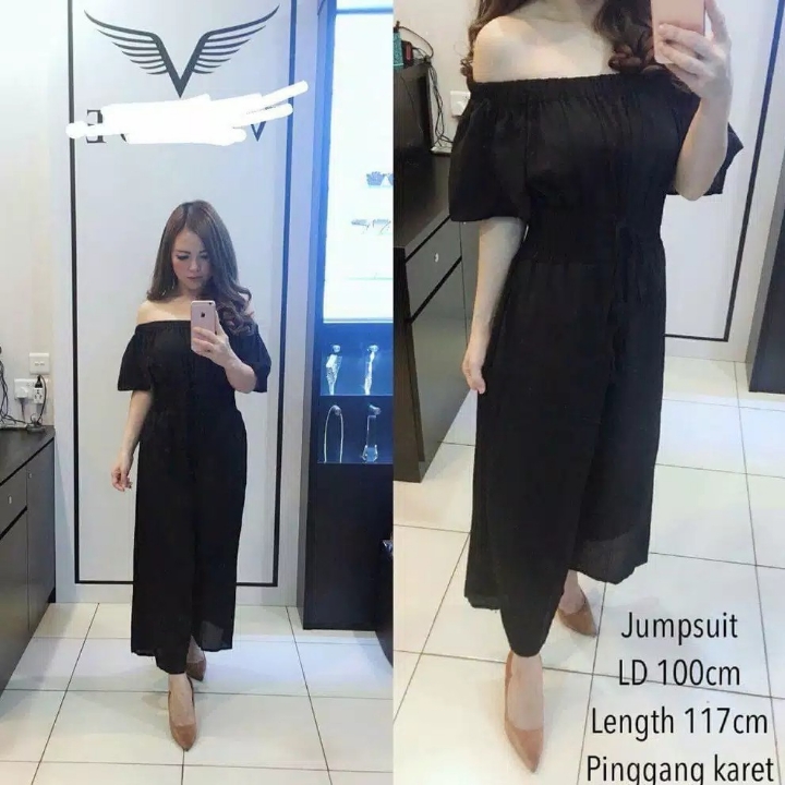 jumsuit KIVI Bhn twiscone fit L pinggang karet halus pundak karet besa 3