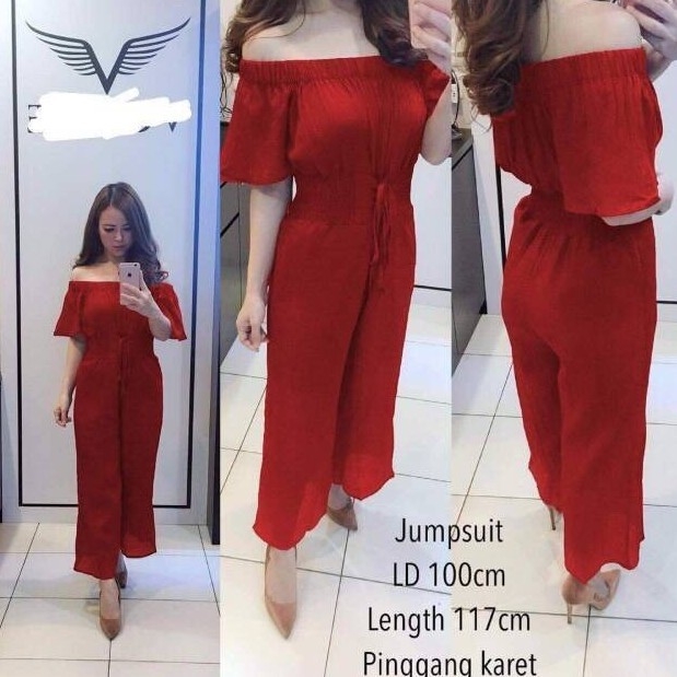 jumsuit KIVI Bhn twiscone fit L pinggang karet halus pundak karet besa 4