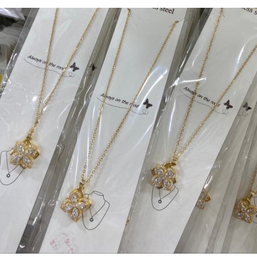 kalung hias bahan titanium tidak luntur cocok buat hiyasan leher 3