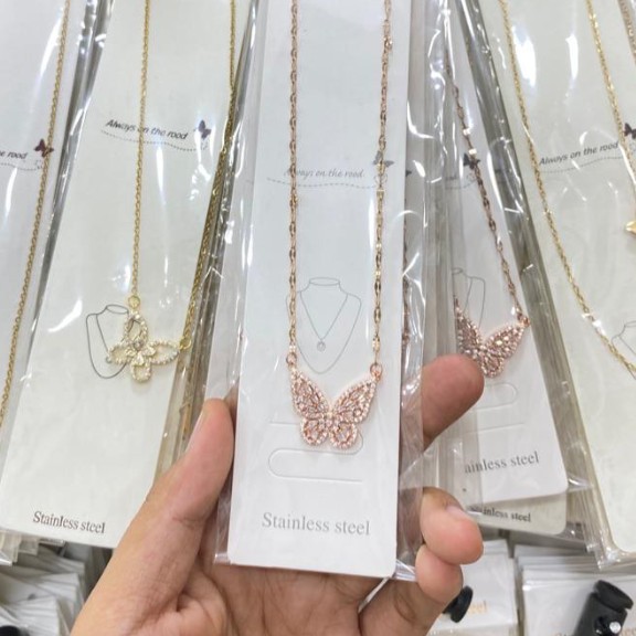 kalung hias bahan titanium tidak luntur cocok buat hiyasan leher 4