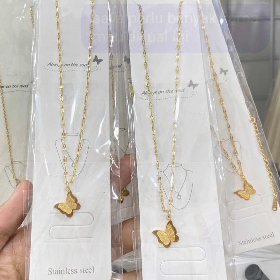kalung hias bahan titanium tidak luntur cocok buat hiyasan leher 5