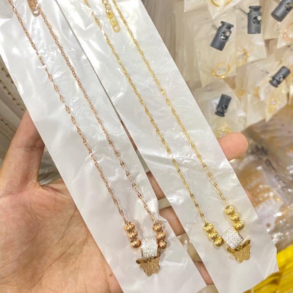 kalung hias bahan titanium tidak luntur cocok buat hiyasan leher wanit