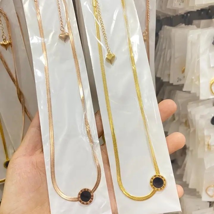 kalung hias bahan titanium tidak luntur cocok buat hiyasan leher wanit 2