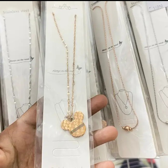 kalung hias bahan titanium tidak luntur cocok buat hiyasan leher wanit 3