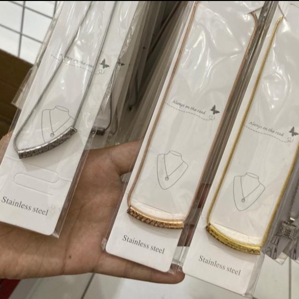 kalung hias bahan titanium tidak luntur cocok buat hiyasan leher wanit 3