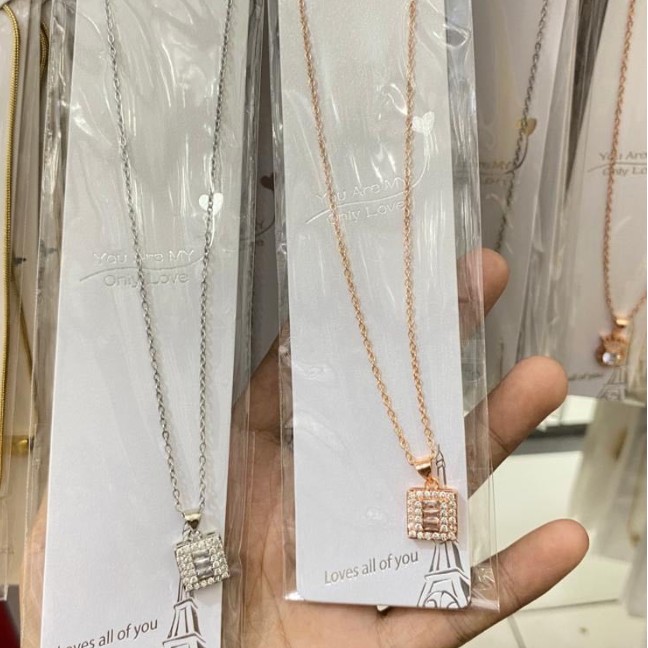 kalung hias bahan titanium tidak luntur cocok buat hiyasan leher wanit 4