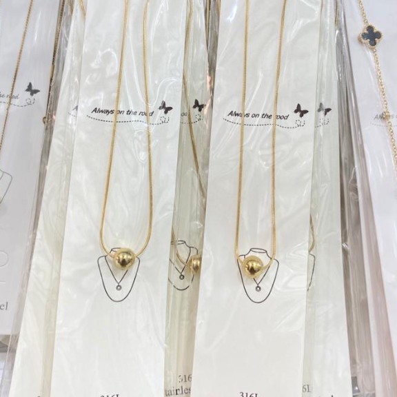 kalung hias bahan titanium tidak luntur cocok buat hiyasan leher wanit 4