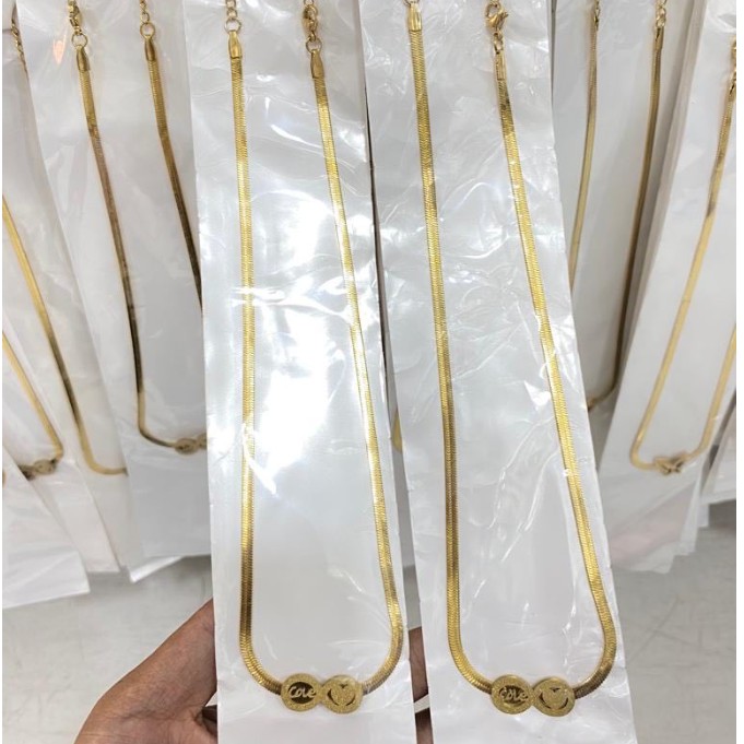 kalung hias bahan titanium tidak luntur cocok buat hiyasan leher wanit 5