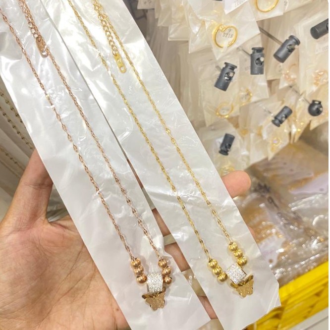 kalung hias bahan titanium tidak luntur cocok buat hiyasan leher wanit 5