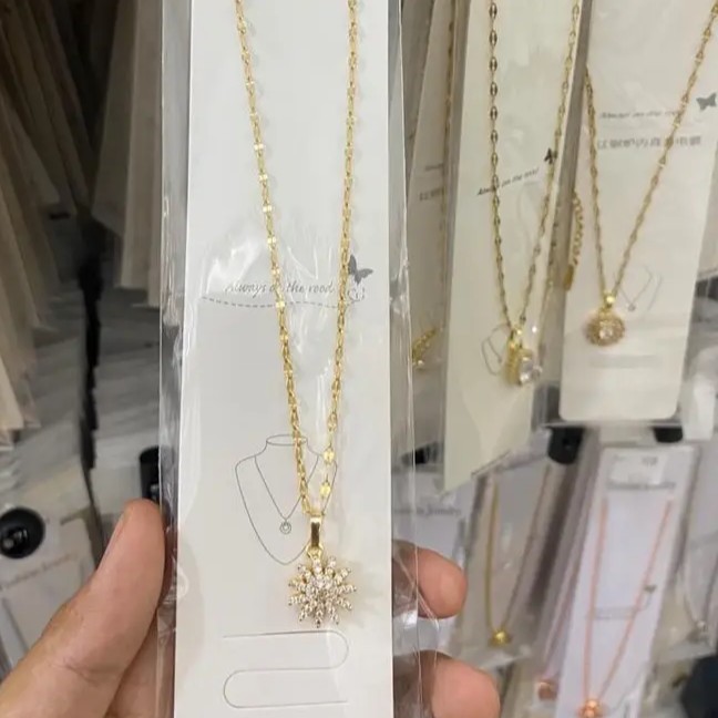 kalung hias bahan titanium tidak luntur cocok buat hiyasan leher wanit 5