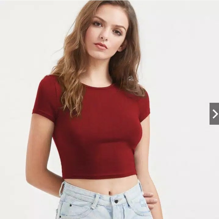 kaos crop lengan pendek 4