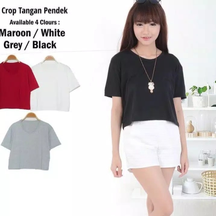 kaos crop lengan pendek 5