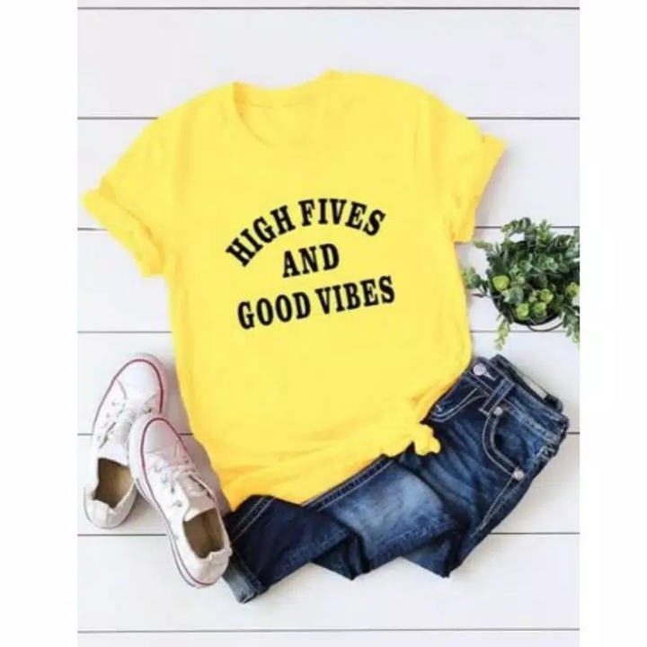 kaos wanita hih fives bahan spandex