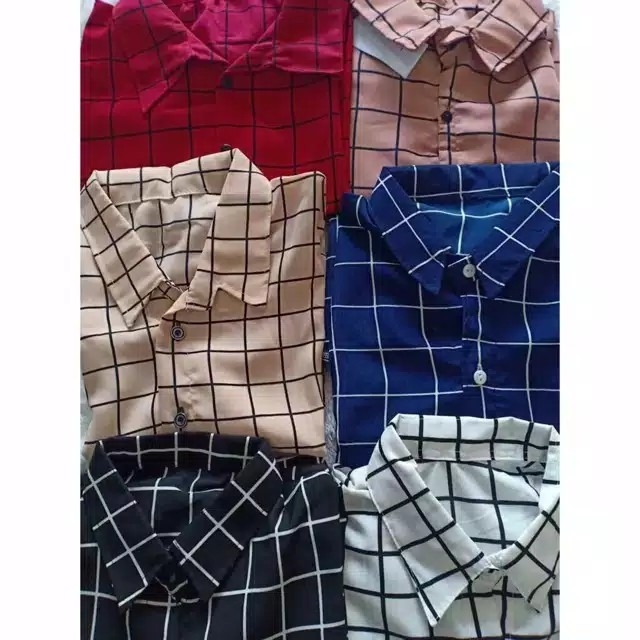 kemeja kotak wanita LD 92 pj 57 cm 2