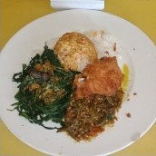 nasi ayam goreng sayur