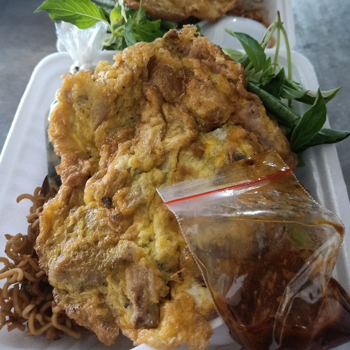 nasi telur dadar ayam