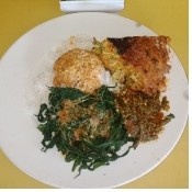 nasi telur sayur sambel