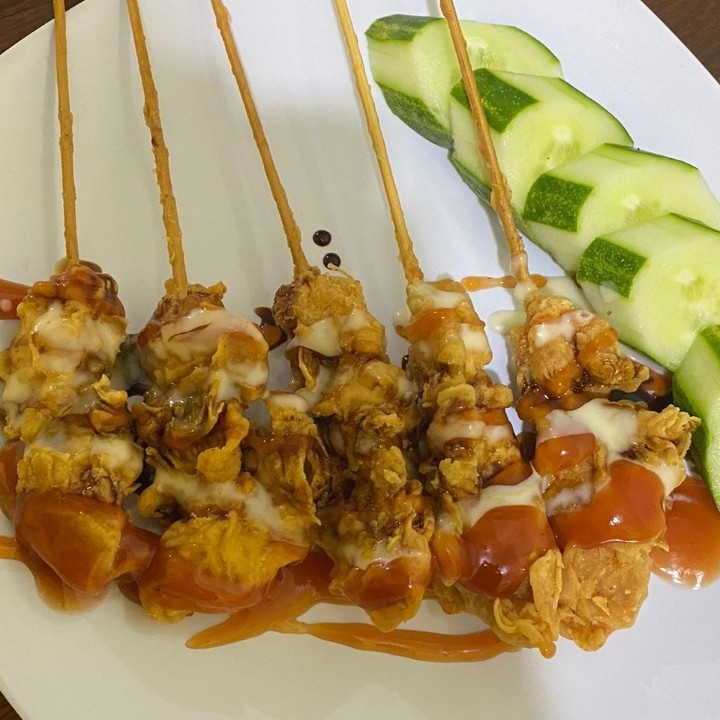 sate kulit ayam krispi
