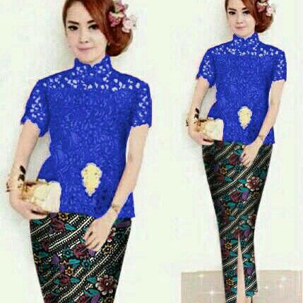set kebaya emily biru benhur
