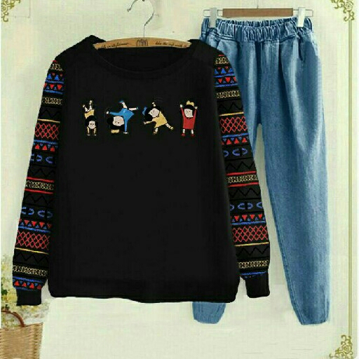 setelan boneka denim htm