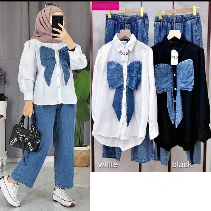 setelan celana jeans wanita terbaru cantikGRATIS per produk tersedia 2