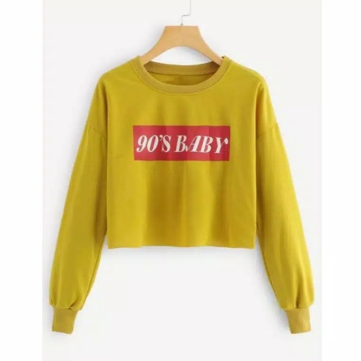 sweater CROP  wanita 90s BABY