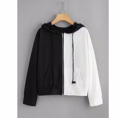 sweater bomber two tone hodie