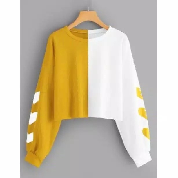 sweater crop wanita trolopis