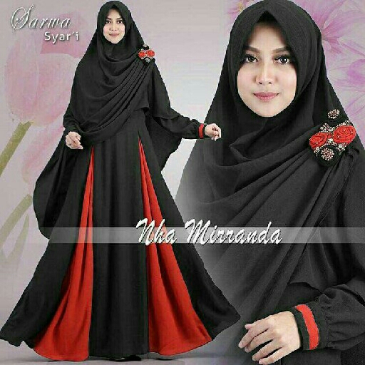 syari sarwa plus jilbab hitam
