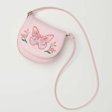 tas selempang pink kupu-kupu