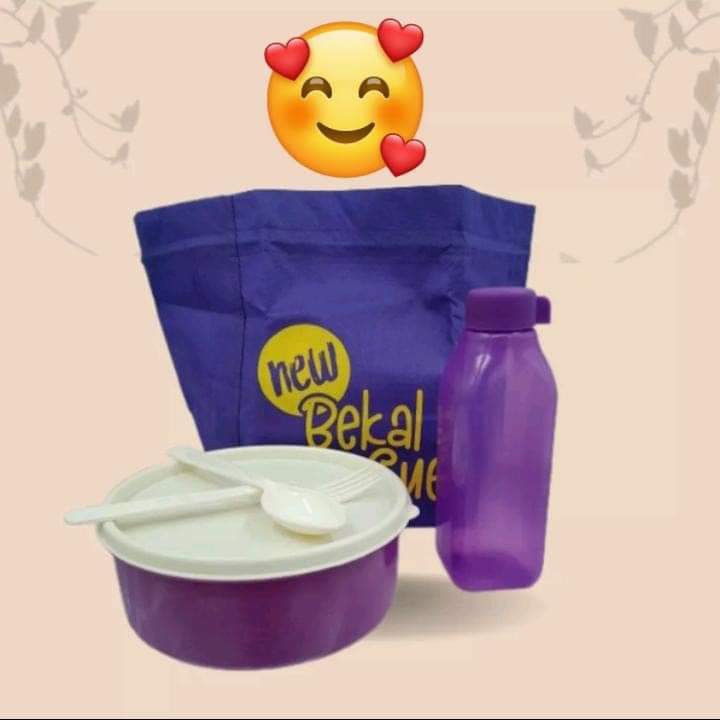 wadah bekal ungu set