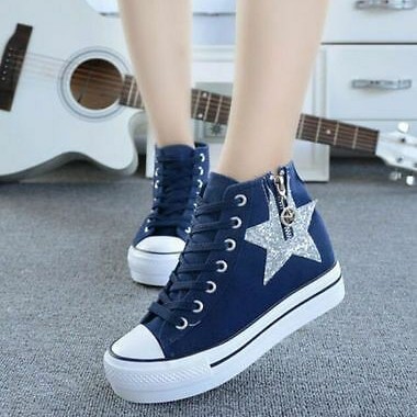 wedge heels casuap navy women