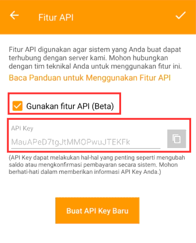 Integrasi transaksi API Key dengan CekMutasi