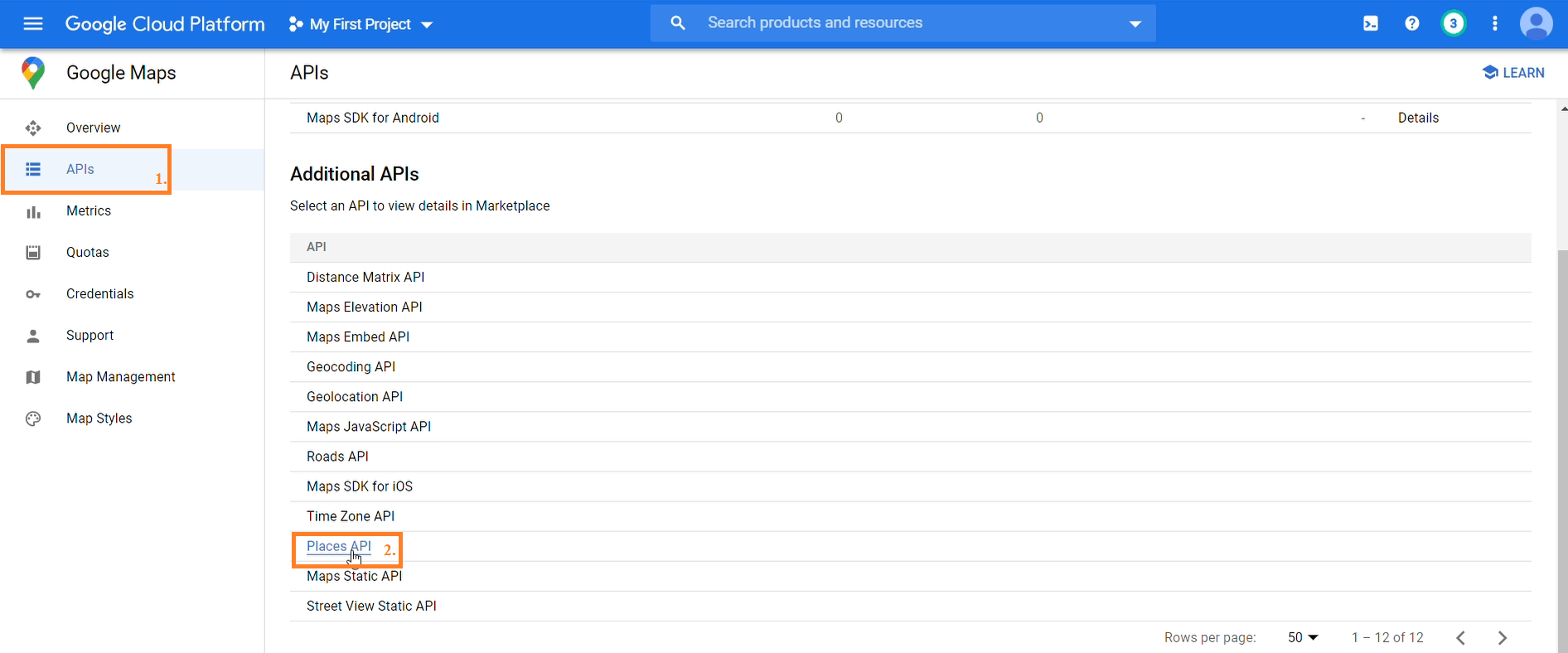 Cara mengaktifkan fitur places api
